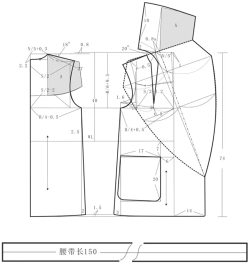 [转载]服装裁剪|披肩型翻领 短大衣系带睡袍款!