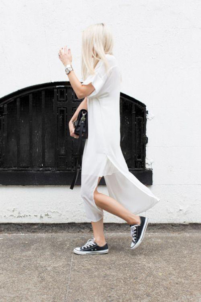 今天穿什么:连身长裙配平底鞋帅你一脸-服装潮