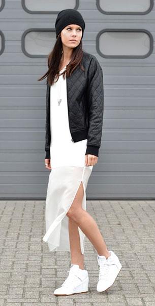 今天穿什么:连身长裙配平底鞋帅你一脸-服装潮