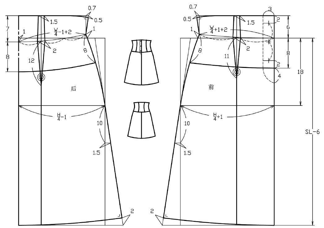 干货\/详解四款高腰裙子的结构制图方法-服装工